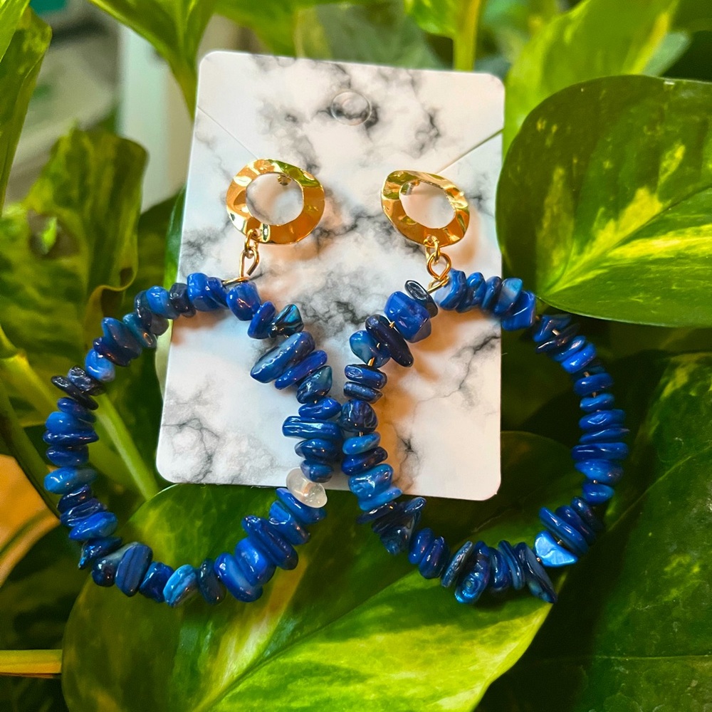 Blue stone earrings